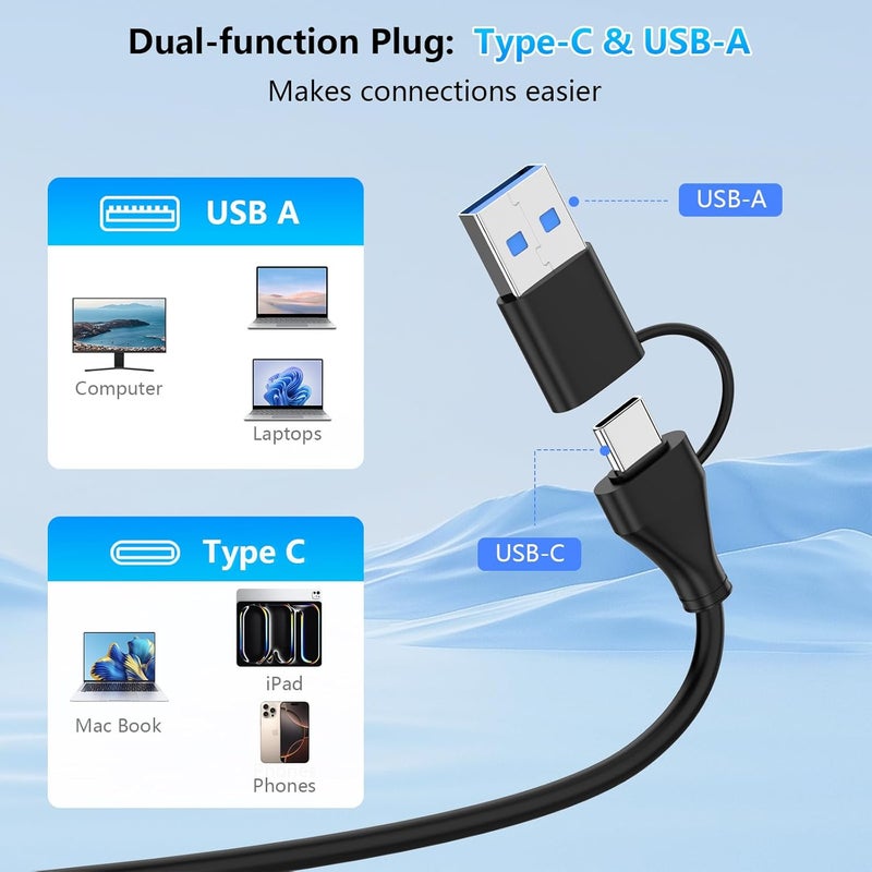Rocketek CFexpress Type B Card Reader with USB 3.2 (Gen 2) 10Gbps, USB-C&USB-A 2-in-1 Type B CFexpress Adapter, Compatible with Windows/Mac/Linux/Android, for iPhone 16/15, Laptops, Tablets, Smartphones New - Image 3